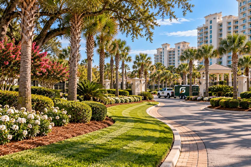 Resort entrance drive